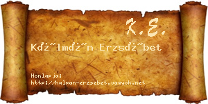Kálmán Erzsébet névjegykártya