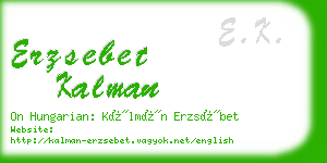 erzsebet kalman business card